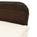 Chaise inclinable de jardin avec coussins marron résine tressée