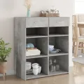Buffet gris béton 80x42,5x93 cm bois d'ingénierie