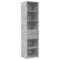 Buffet haut gris béton 45x42,5x185 cm bois d'ingénierie
