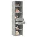 Buffet haut gris béton 45x42,5x185 cm bois d'ingénierie