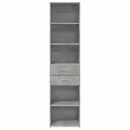 Buffet haut gris béton 45x42,5x185 cm bois d'ingénierie