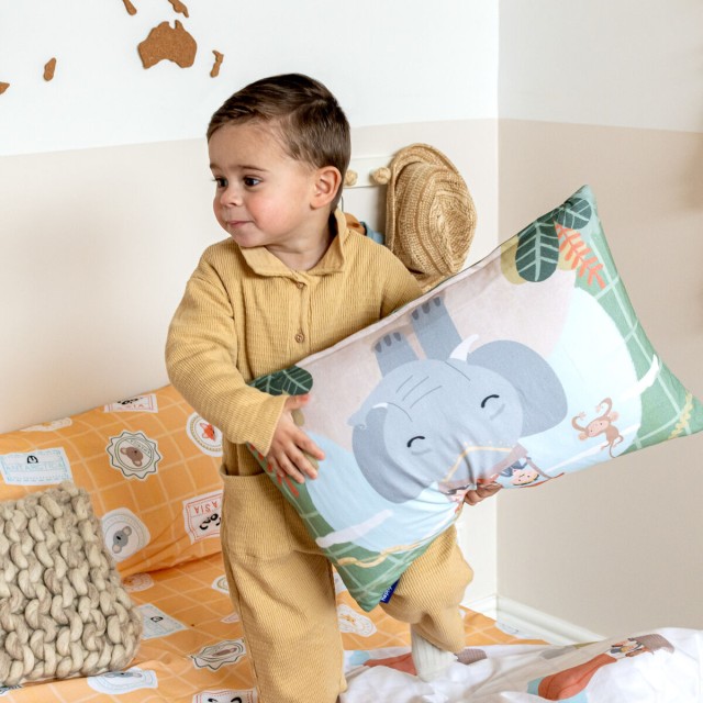 Dekbedovertrek set HappyFriday Mr Fox World trip Multicolour Bed van 1