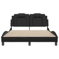 Cadre de lit sans matelas noir 140x200 cm similicuir