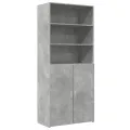 Buffet haut gris béton 80x42,5x185 cm bois d'ingénierie