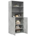 Buffet haut gris béton 80x42,5x185 cm bois d'ingénierie