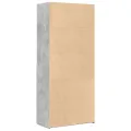 Buffet haut gris béton 80x42,5x185 cm bois d'ingénierie