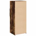 Buffet haut chêne fumé 50x42,5x124 cm bois d'ingénierie