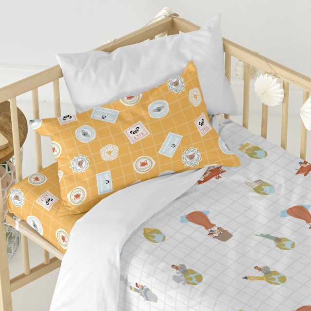 Parure de couette HappyFriday Mr Fox World trip Multicouleur Lit de b
