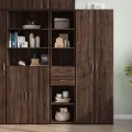 Buffet haut chêne marron 40x42,5x185 cm bois d'ingénierie