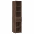 Buffet haut chêne marron 40x42,5x185 cm bois d'ingénierie
