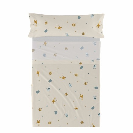 Juego de Sábanas HappyFriday HF Mini Animals Multicolor Cama de 105 2