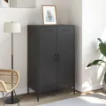 Buffet haut noir 68x39x113 cm acier