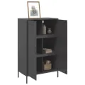 Buffet haut noir 68x39x113 cm acier