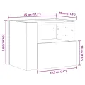 Table de chevet murale chêne fumé 45x30x35 cm