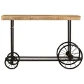 Table console 112x36x76 cm bois massif de manguier et fer