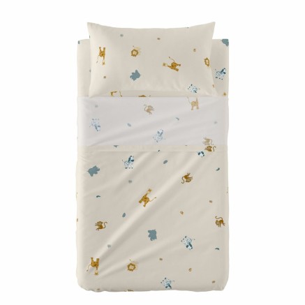 Jeu de draps HappyFriday HF Mini Animals Multicouleur Lit de bébé 2