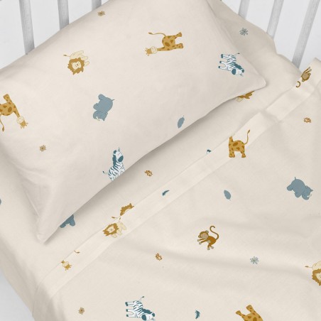 Set di Lenzuola HappyFriday HF Mini Animals Multicolore Culla Neonato