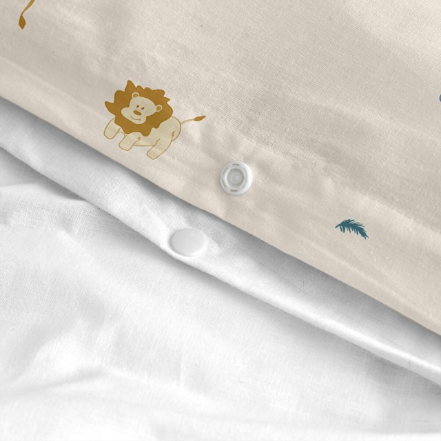 Duvet cover set HappyFriday Mini Animals Multicolour Baby Crib 2 Piece