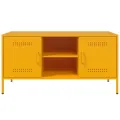 Meuble TV jaune moutarde 100,5x39x50,5 cm acier