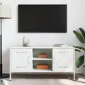 Meuble TV blanc 100,5x39x50,5 cm acier