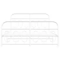Cadre de lit métal sans matelas et pied de lit blanc 135x190 cm