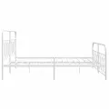 Cadre de lit métal sans matelas et pied de lit blanc 180x200 cm