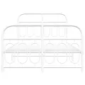 Cadre de lit métal sans matelas et pied de lit blanc 120x190 cm