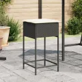 Tabourets de bar jardin coussins lot de 2 noir résine tressée