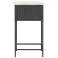 Tabourets de bar jardin coussins lot de 2 noir résine tressée
