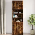 Armoire murale chêne fumé 80x42,5x64 cm bois d'ingénierie