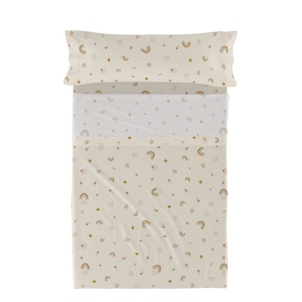 Jeu de draps HappyFriday Mini Iris Multicouleur 2 Pièces