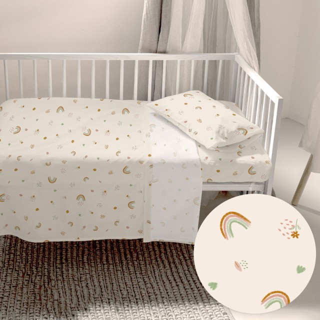Set beddengoed HappyFriday HF Mini Iris Multicolour Wieg voor baby's 2