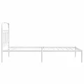 Cadre de lit métal sans matelas et tête de lit blanc 107x203 cm