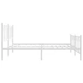 Cadre de lit métal sans matelas et pied de lit blanc 193x203 cm