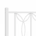 Cadre de lit métal sans matelas et pied de lit blanc 193x203 cm