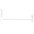 Cadre de lit métal sans matelas avec pied de lit blanc 90x190cm