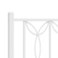 Cadre de lit métal sans matelas avec pied de lit blanc 90x190cm