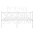 Cadre de lit métal sans matelas et pied de lit blanc 120x200 cm