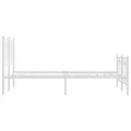 Cadre de lit métal sans matelas et pied de lit blanc 120x200 cm