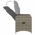 Chaise inclinable de jardin avec coussins gris résine tressée