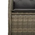 Chaise inclinable de jardin avec coussins gris résine tressée