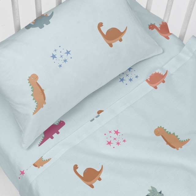 Jeu de draps HappyFriday HF Mini Dinosaur Multicouleur Lit de bébé 2
