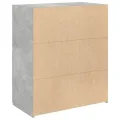 Buffet gris béton 80x42,5x93 cm bois d'ingénierie