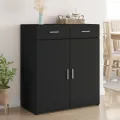 Buffet noir 80x42,5x93 cm bois d'ingénierie