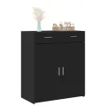 Buffet noir 80x42,5x93 cm bois d'ingénierie