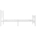 Cadre de lit métal sans matelas et pied de lit blanc 107x203 cm