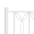 Cadre de lit métal sans matelas et pied de lit blanc 107x203 cm