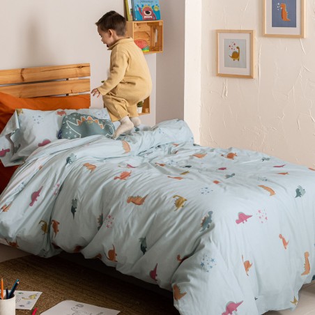 Parure de couette HappyFriday Mini dinosaur Multicouleur Lit 1 persone