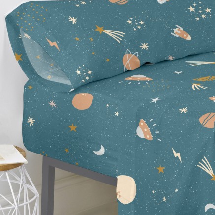 Drap housse HappyFriday Mini universe Multicouleur 90 x 200 x 32 cm 2