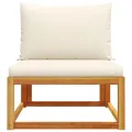 Canapé de jardin sans accoudoirs coussins bois massif d'acacia